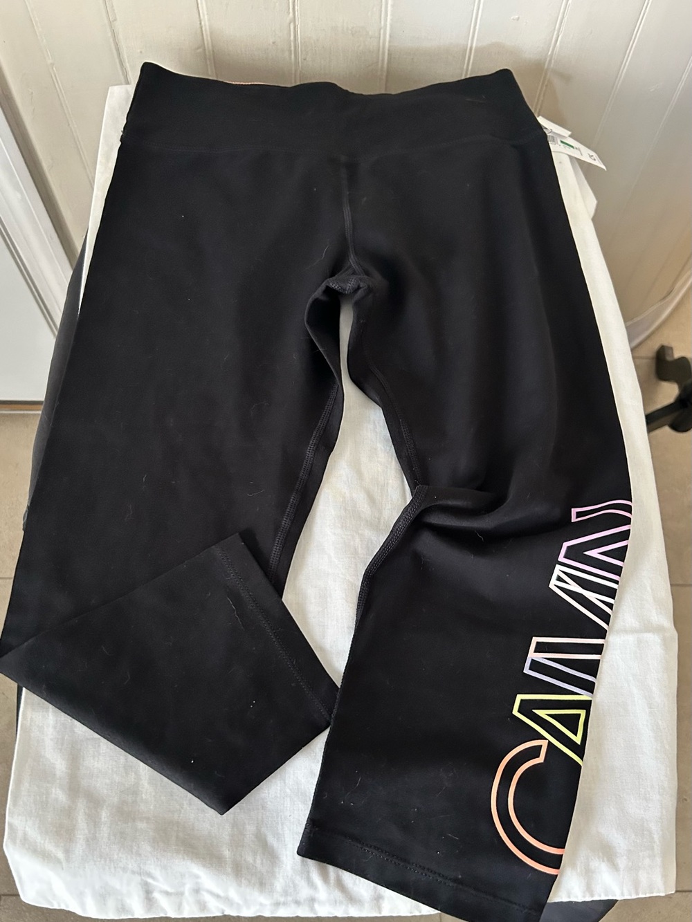 Calvin Klein Performance Pride Rainbow Logo Cropped Leggings/Large/NWT